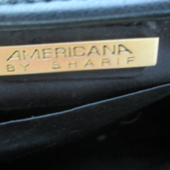 Vtg Americana By Sharif Black Glove Leather Shoulder Cross Body Bag Minimalist - Picture 14 of 15